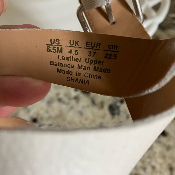 Franco Sarto Cream Neutral Leather Cork Wedge Sandals - Picture 11 of 13